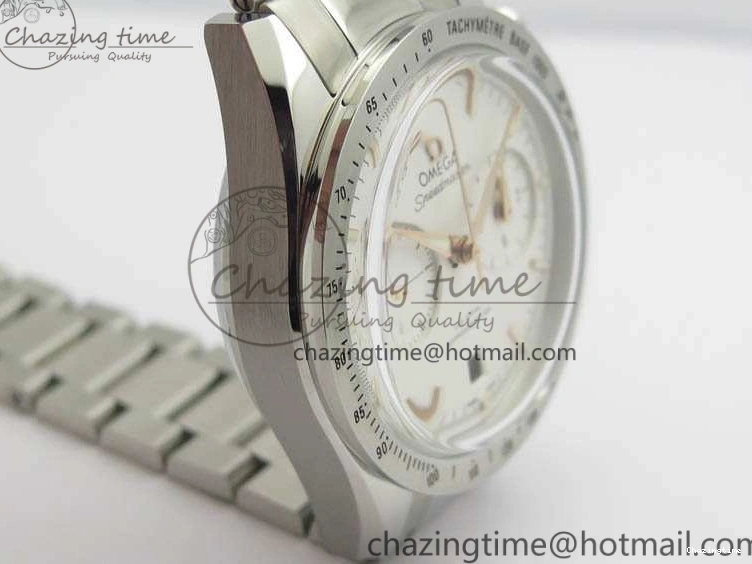0718 Speedmaster ’57 Co-Axial OMF 1:1 Best Edition White Dial RG Markers On SS Bracelet A Elegant 8144
